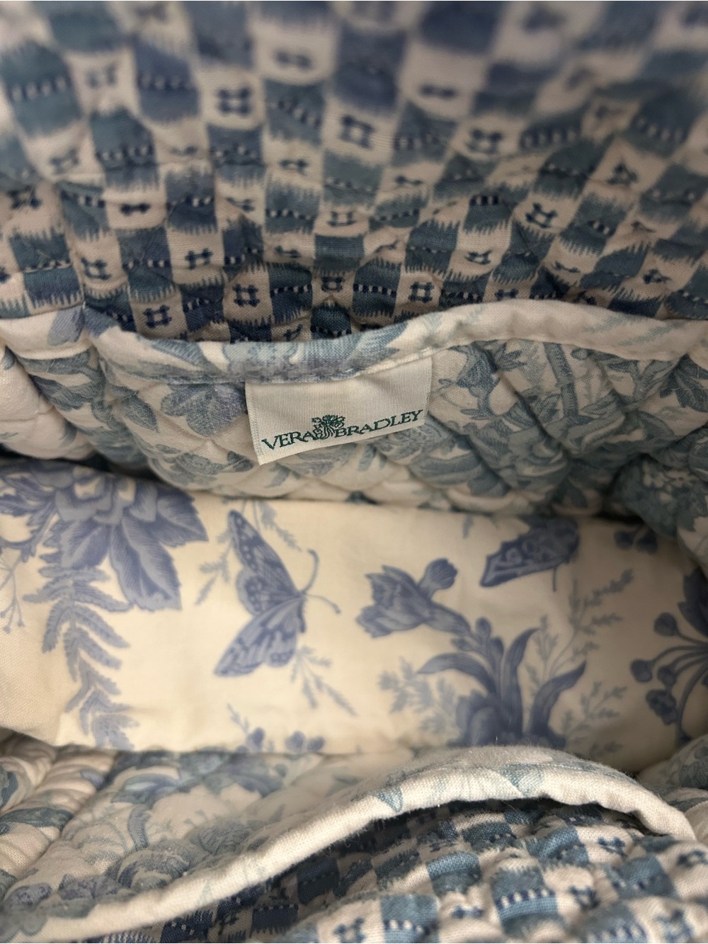 Vera Bradley Blue Toile Paddy Tote - Picture 9 of 10